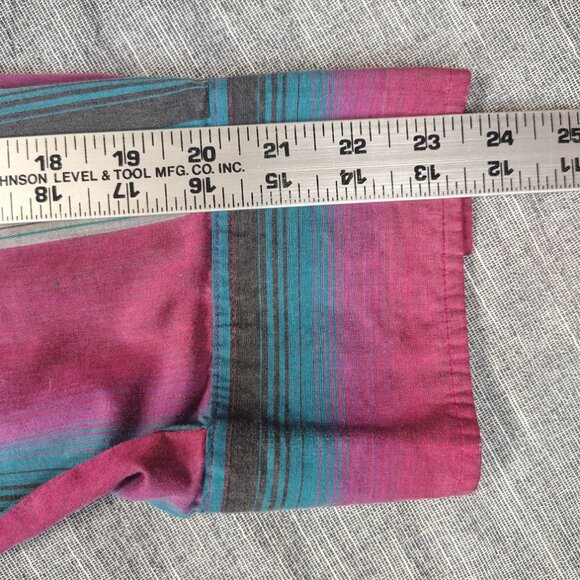VINTAGE Wrangler Shirt Size XL 17.5x35 Pearl Snap Western Striped Long Sleeve - Picture 5 of 12
